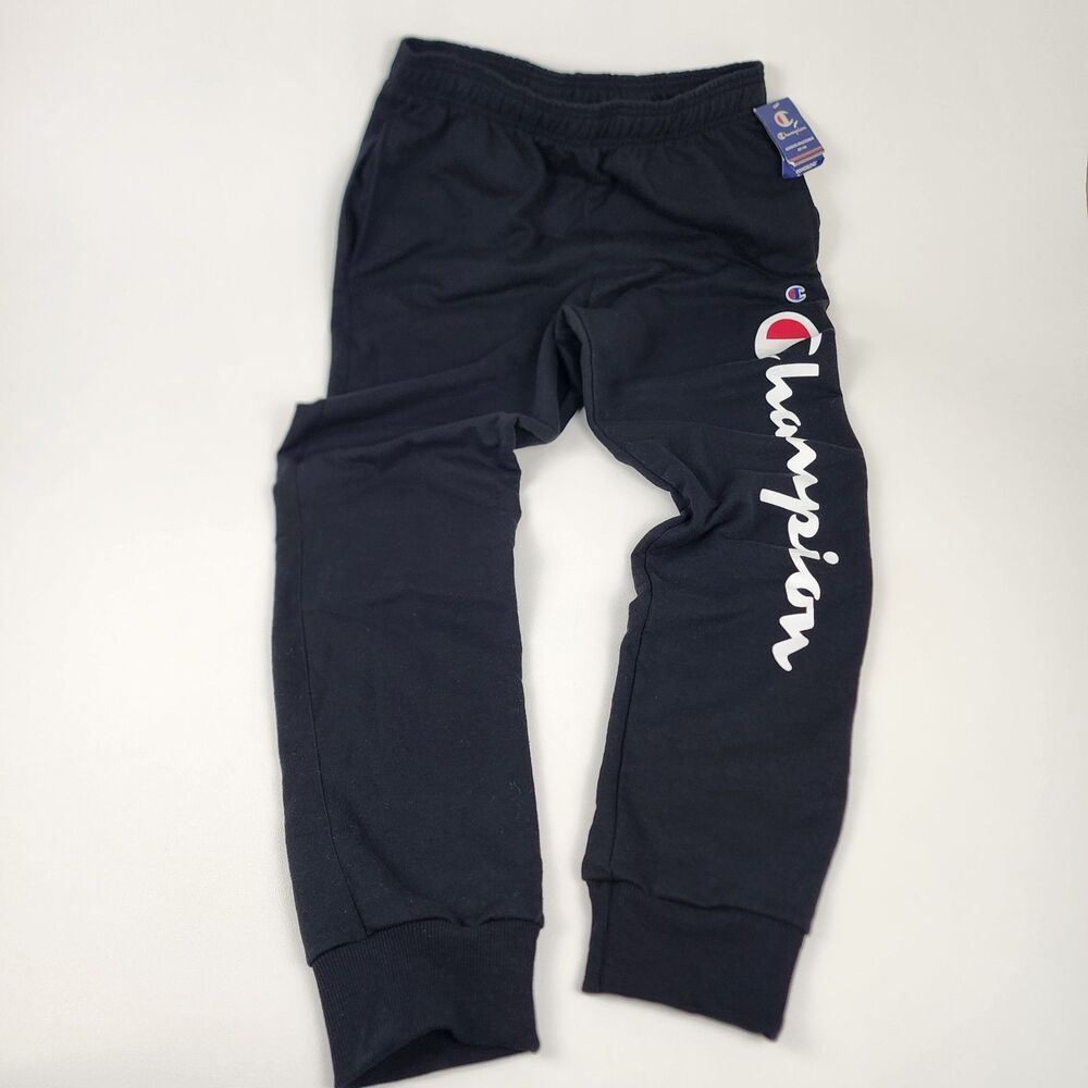Champion Men’s Fleece Sweatpants Black Large Jogger Pants NWT